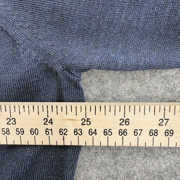 Nordstrom Mens Pullover Sweater 100% Extra Fine Merino Wool Long Sleeve Blue XXL - Picture 5 of 10